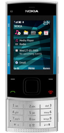 Nokia X3 Silver-Blue